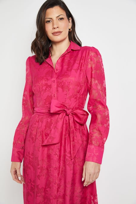 Floral Organza Belted Midi dress - Image 2