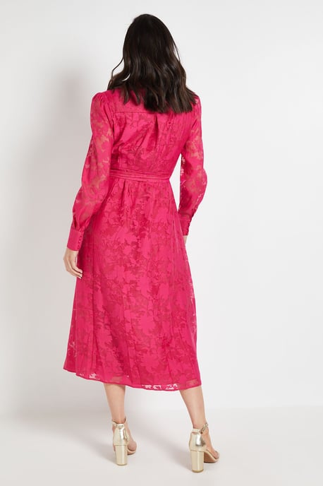 Floral Organza Belted Midi dress - Image 3