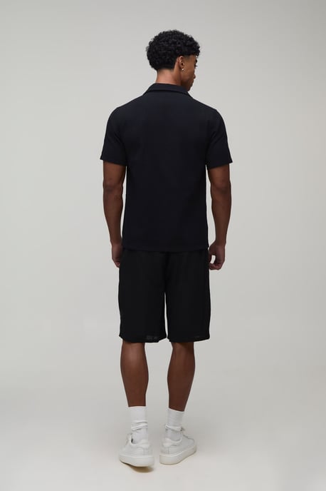 Regular Fit Contrast Palm Print Shirt - Image 2