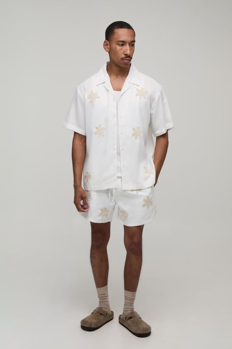 Oversized Crotchet Applique Shirt and Short Set - Image 4