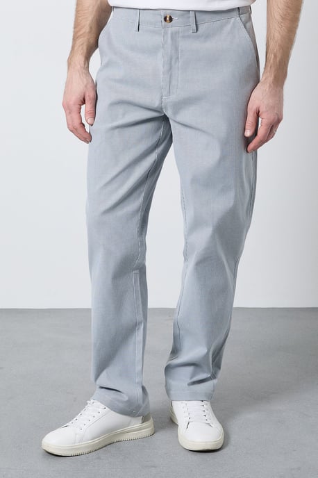 Navy Stripe Premium Chino Trousers - Image 1