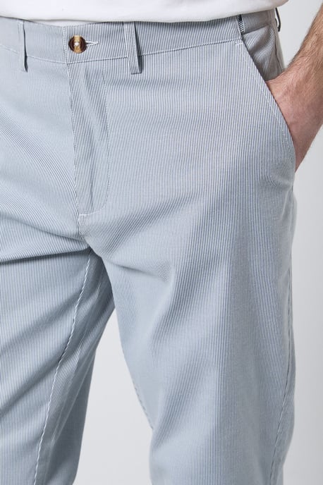 Navy Stripe Premium Chino Trousers - Image 4