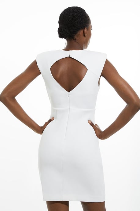Scuba Rosette Detail Woven Mini Dress - Image 5