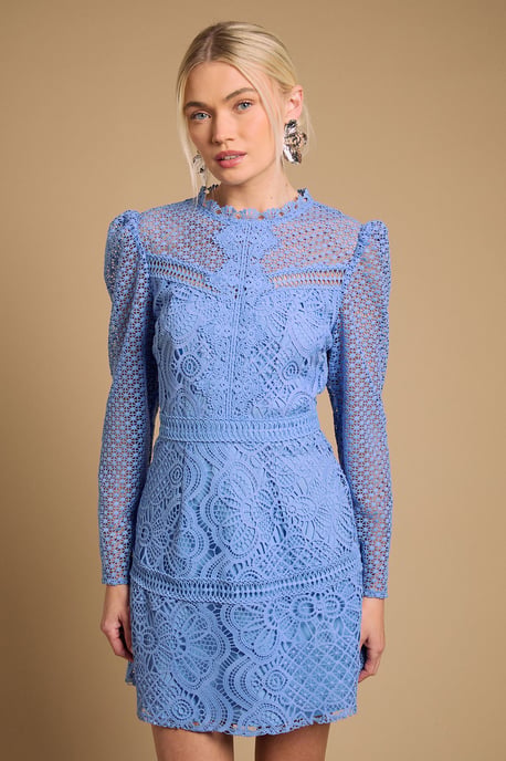 Contrast Lace Mini Dress - Image 1