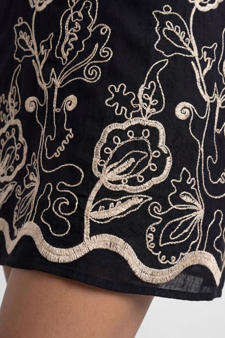 Halter Embroidered Mini Dress - Image 3