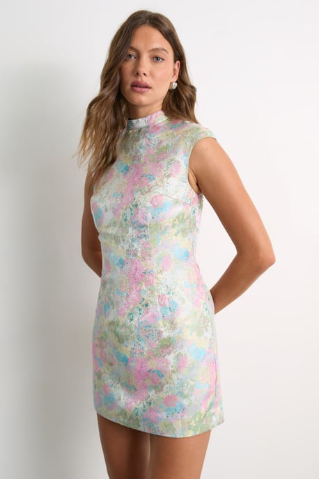 Jacquard Mini Dress - Image 1