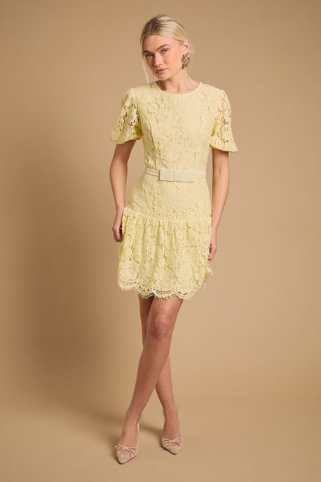 Lace Peplum Hem Mini Dress - Image 2