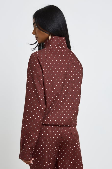 Polka Dot Funnel Neck Jacket - Image 2