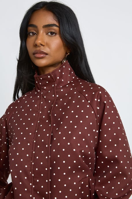 Polka Dot Funnel Neck Jacket - Image 4