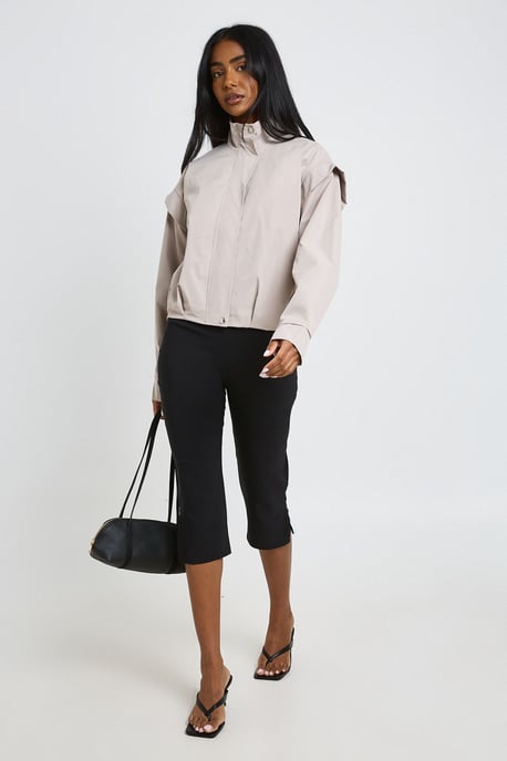 Shoulder Detail Funnel Neck Jacket - Image 3