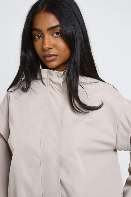 Shoulder Detail Funnel Neck Jacket - Image 4
