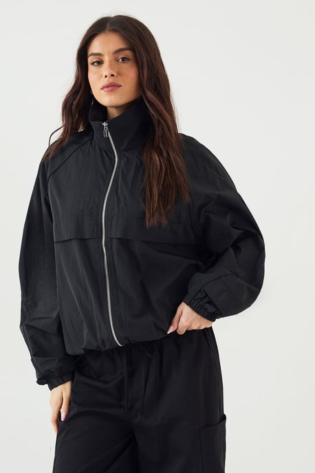 DSGN Studio Nylon Zip Through Funnel Neck Track Jacket - Image 1