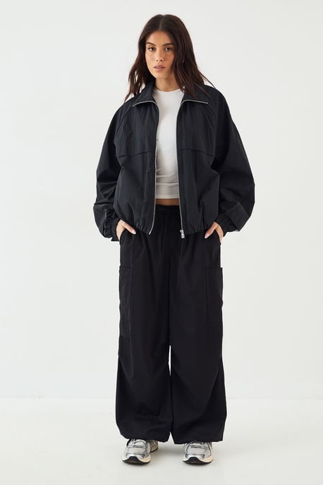 DSGN Studio Nylon Zip Through Funnel Neck Track Jacket - Image 3