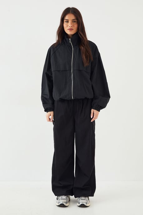 DSGN Studio Nylon Zip Through Funnel Neck Track Jacket - Image 5