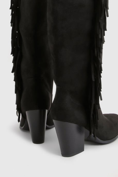 Wide Fit Fringe Cowboy Boots - Image 4