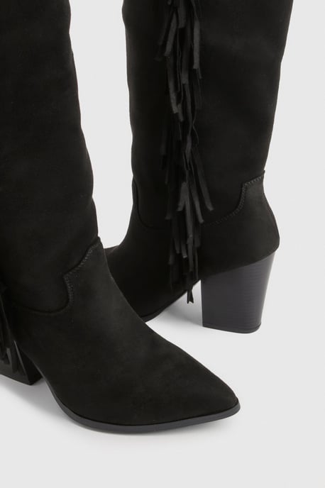 Wide Fit Fringe Cowboy Boots - Image 6