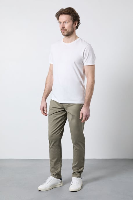 Khaki Smart Cotton Textured Slim Fit Jeans - Image 2