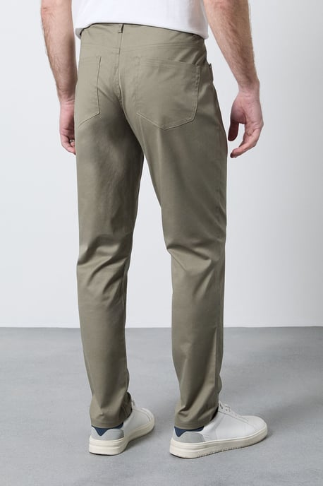 Khaki Smart Cotton Textured Slim Fit Jeans - Image 3