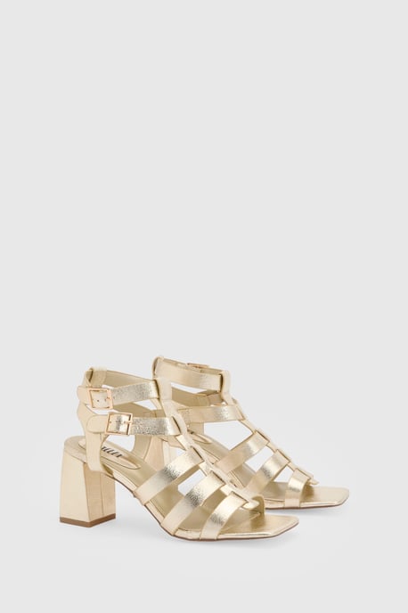 Faith: Nikkie Faux Leather Block Heel Gladiator Sandals - Image 3