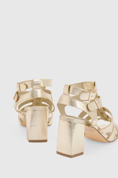 Faith: Nikkie Faux Leather Block Heel Gladiator Sandals - Image 4