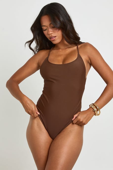 Hammered Disk Detail Strappy Swimsuit - Image 1