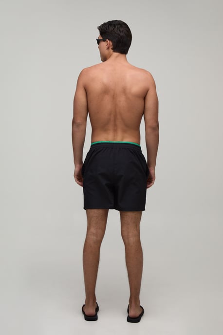 Contrast Double Waistband Mid Length Swim Short - Image 2