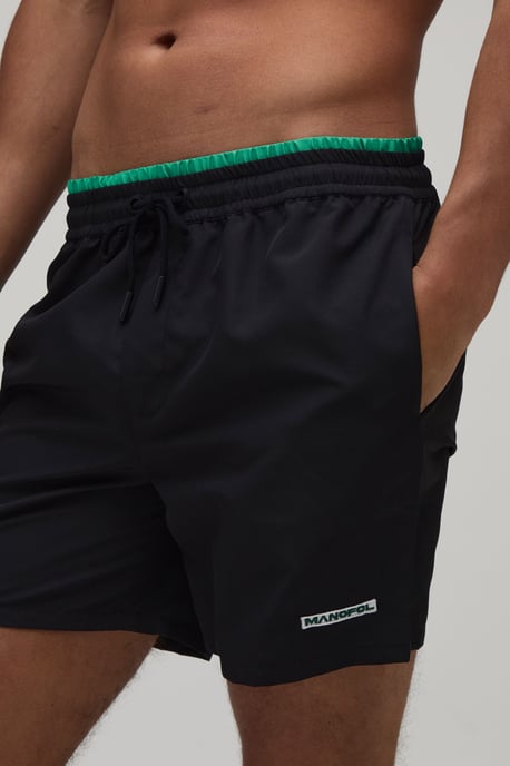 Contrast Double Waistband Mid Length Swim Short - Image 3