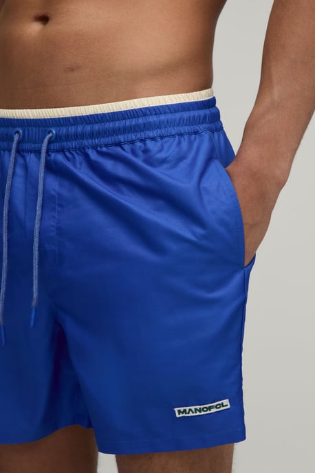 Contrast Double Waistband Mid Length Swim Short - Image 3