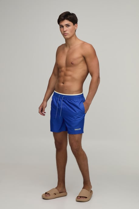 Contrast Double Waistband Mid Length Swim Short - Image 4