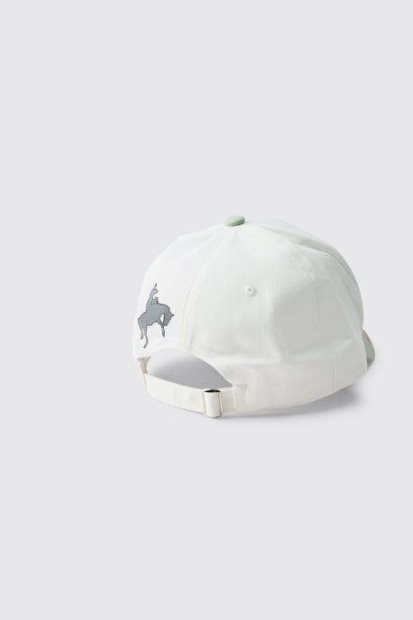 Printed Cap With Applique Patches & Contrast Visor - Image 5