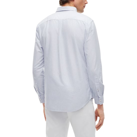 Tommy Hilfiger Mens Oxford Shirts Ithaca Stripe Regular Long Sleeve Cotton Shirt - Image 2