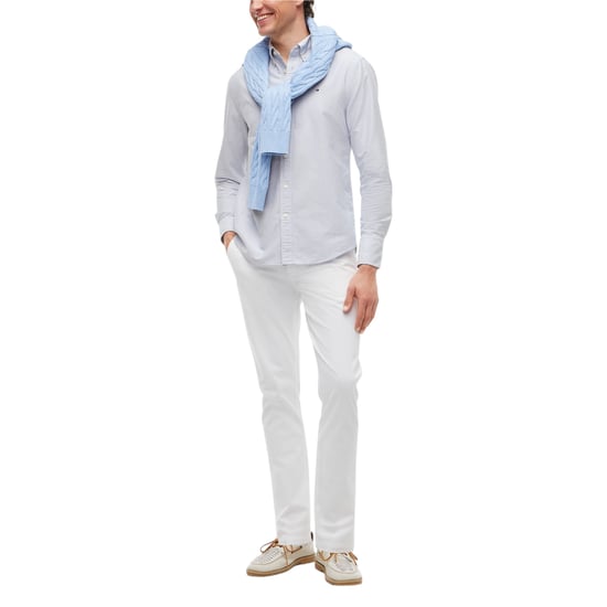 Tommy Hilfiger Mens Oxford Shirts Ithaca Stripe Regular Long Sleeve Cotton Shirt - Image 3