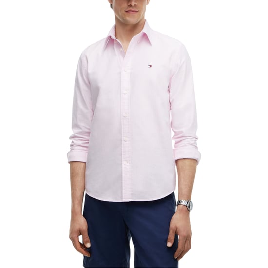 Tommy Hilfiger Mens Oxford Shirts Ithaca Stripe Regular Long Sleeve Cotton Shirt - Image 1