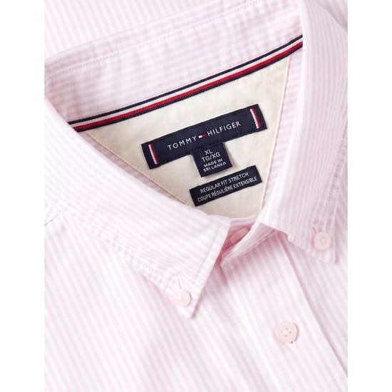 Tommy Hilfiger Mens Oxford Shirts Ithaca Stripe Regular Long Sleeve Cotton Shirt - Image 5