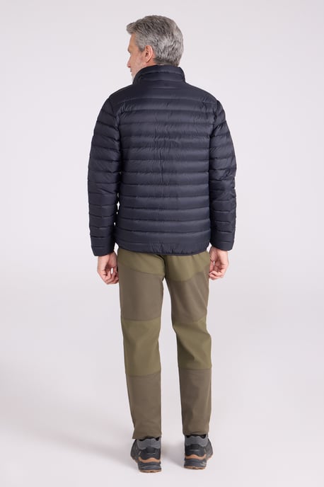 'Featherweight' Men's Down Jacket Water Resistant Puffer Full Zip Winter Coat Black - Image 4