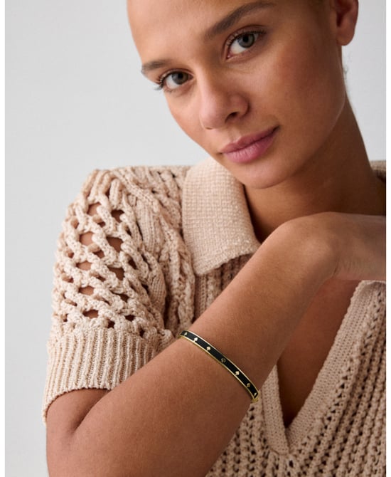 Spot The Spade Enamel Hinged Bangle - Image 2