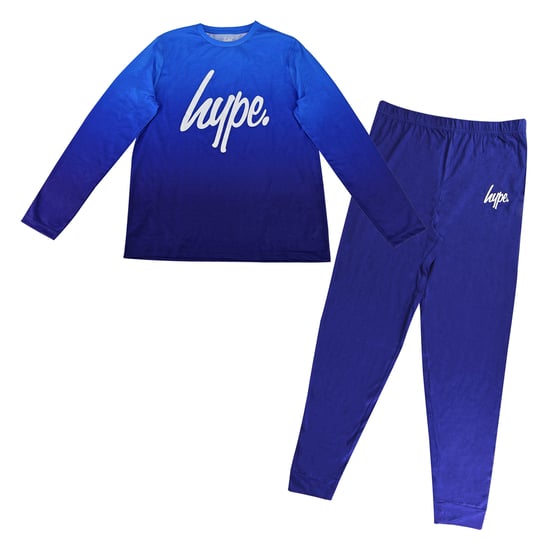 Boys Ombre Long Sleeve Pyjama Set Blue Kids Nightwear - Image 1