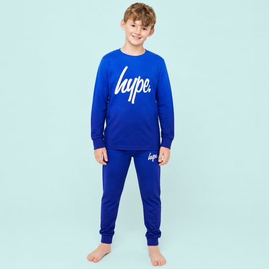 Boys Ombre Long Sleeve Pyjama Set Blue Kids Nightwear - Image 5