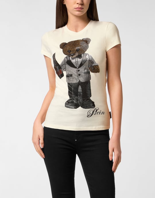 Bomull Sexig Pure Fit T-shirt Teddy Waiter Crystal - Image 2