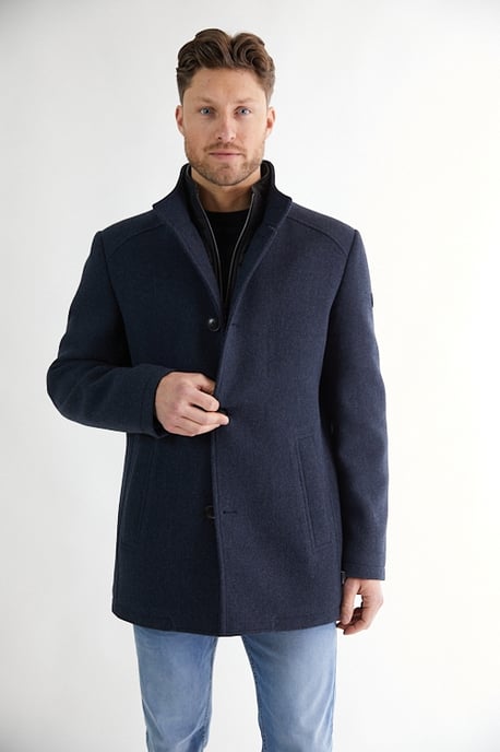 Wooddown wool coat - Navy - Image 3