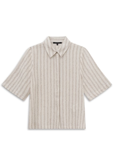 Bugatti Damen Blouse met korte mouwen, gestreept, met overhemdkraag - Image 3