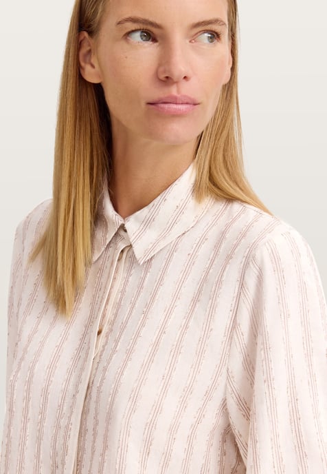 Bugatti Damen Blouse met korte mouwen, gestreept, met overhemdkraag - Image 4