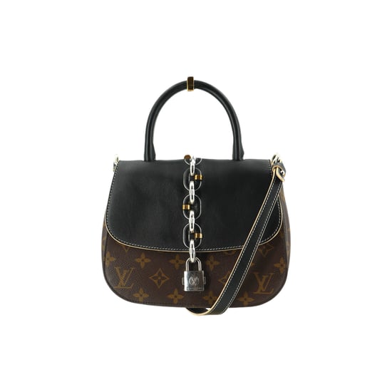 Louis Vuitton stoffen schoudertas met ketting. - Image 1