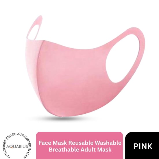 Aquarius Pink Face Mask Reusable Washable Breathable Adult Mask Protection Cover - Image 1