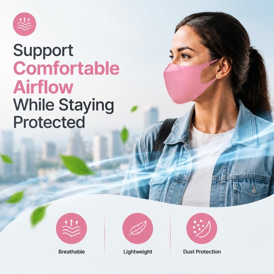 Aquarius Pink Face Mask Reusable Washable Breathable Adult Mask Protection Cover - Image 4