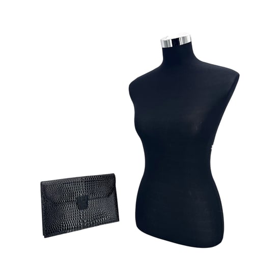 Vintage leren clutch van Yves Saint Laurent met reliëf - Image 2