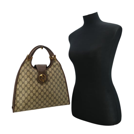Gucci Vintage stoffen hobo's met voetband - Image 2