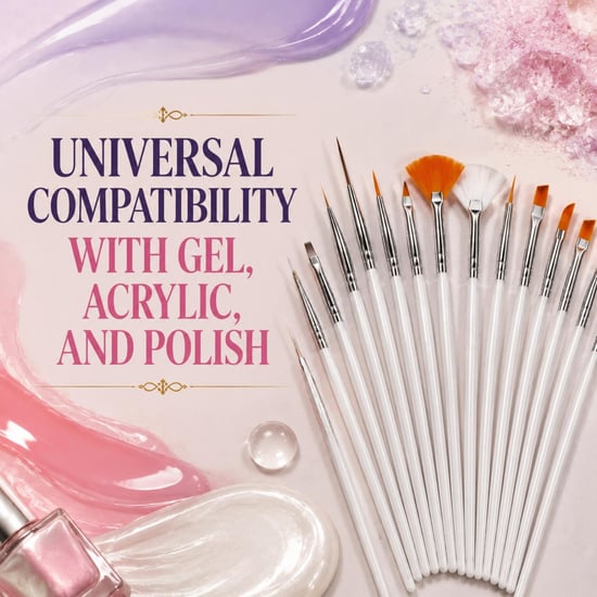 Nail Art Brush Set 15pc Gel Acrylic Polish Design Painting Drawing Pen Pack - Image 5