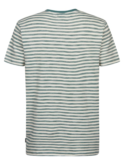 Petrol Industries - Heren Gestreept T-shirt Ceniza - Groen - Image 2