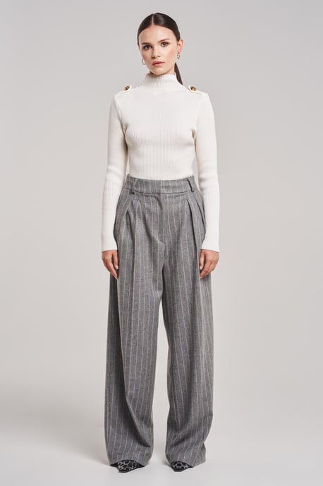 BENU White Women's Merino Wool Turtleneck - Image 1